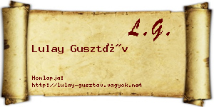 Lulay Gusztáv névjegykártya
